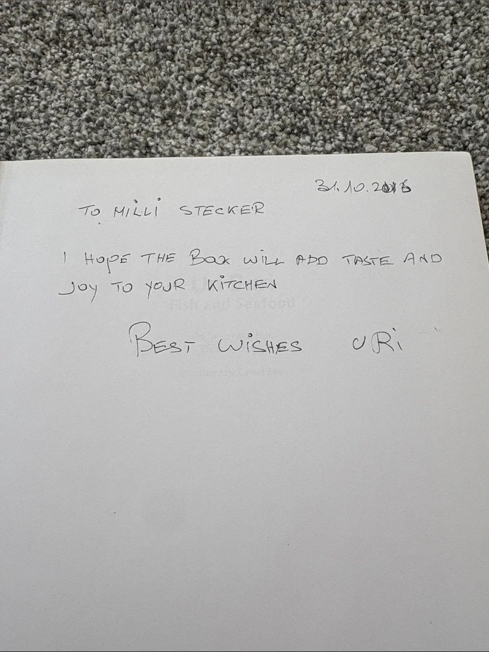 Uri Buri Fish and Seafood Cookbook Signed 2009